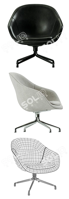 Modern and Sleek Lounge Chair 3D model image 2