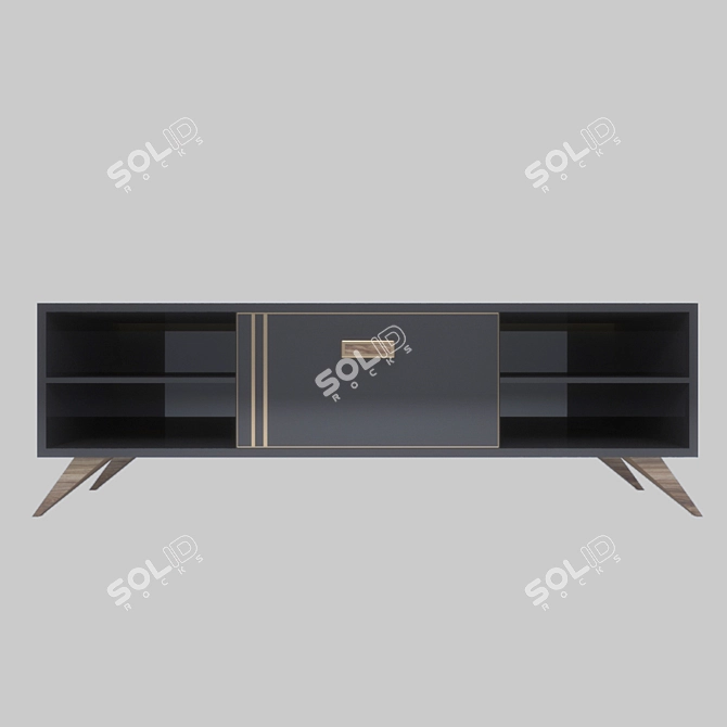 Sleek and Stylish TV Stand 3D model image 1