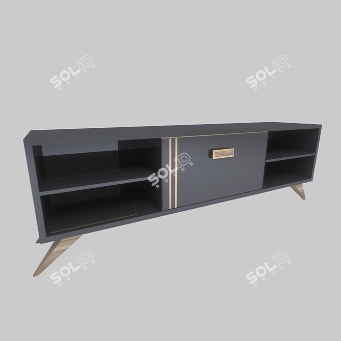 Sleek and Stylish TV Stand 3D model image 2