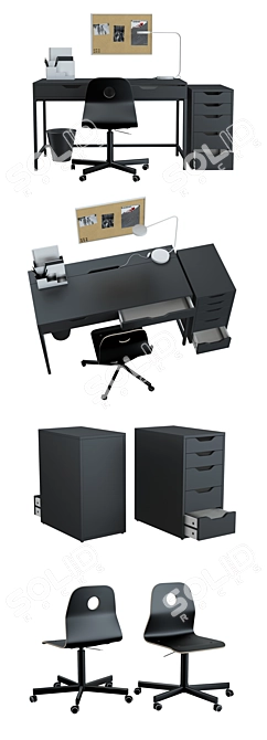 Modern Office Furniture Set 3D model image 2