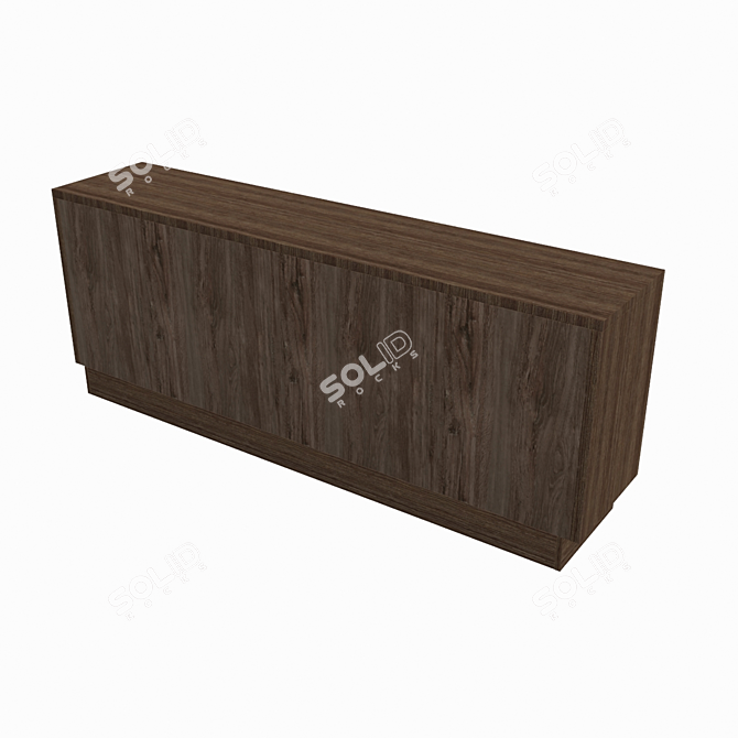 Rustic Brown Carved Console Table 3D model image 2