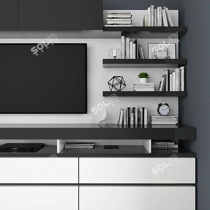 Multifunctional TV Stand & Workspace 3D model image 2