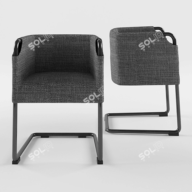 Minimalist Metal Desk Chair 3D model image 2