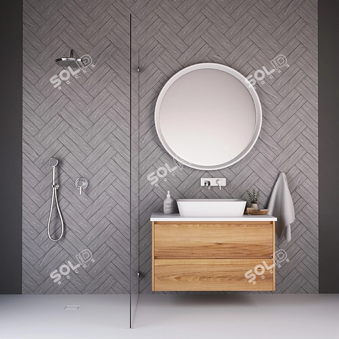 Space-Saving Bathroom Furniture 3D model image 1