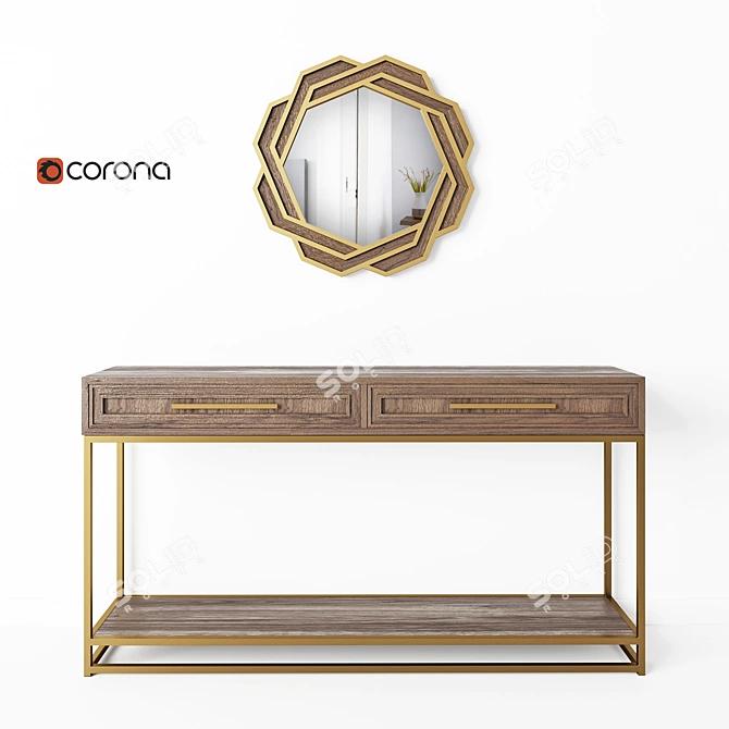 Cosmorelax Console and Mirror Set 3D model image 1