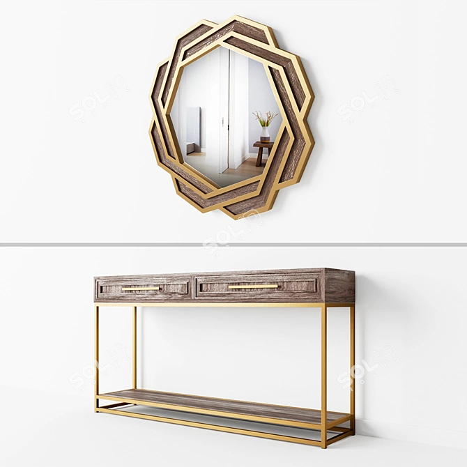 Cosmorelax Console and Mirror Set 3D model image 2