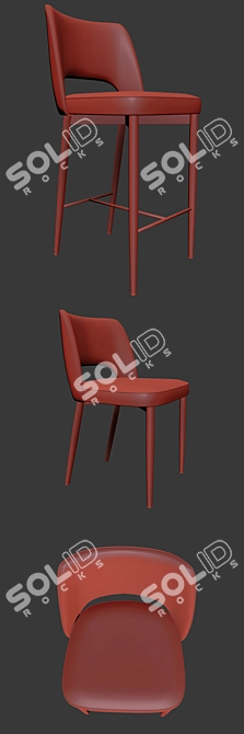 Modern Bar Stool and Dining Chair 3D model image 2