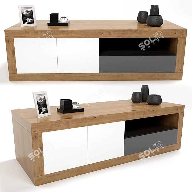 Modern Style TV Unit | 150cm Length | 60cm Width | 45cm Height 3D model image 1