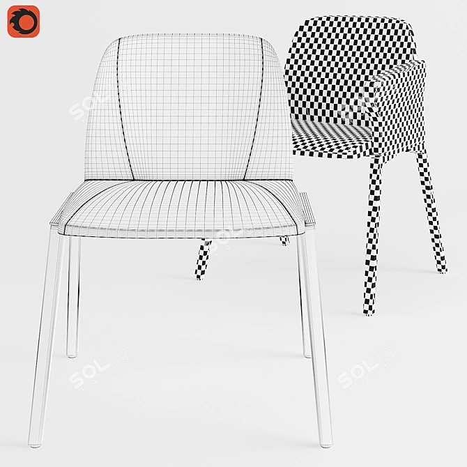 Modern Chair: KRISTALIA Plate 50 3D model image 3