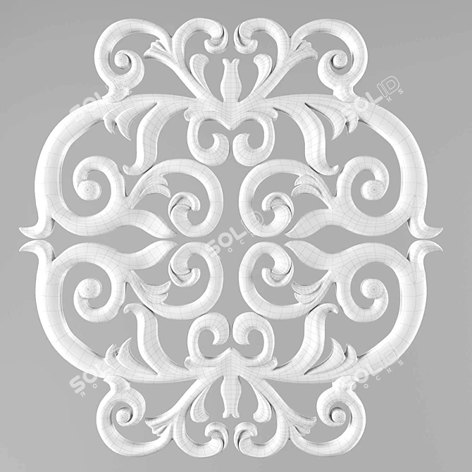 Elegant Carved Decor Piece 3D model image 2