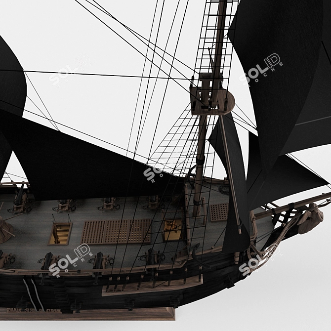 Sleek Black Pearl 3D Model 3D model image 4