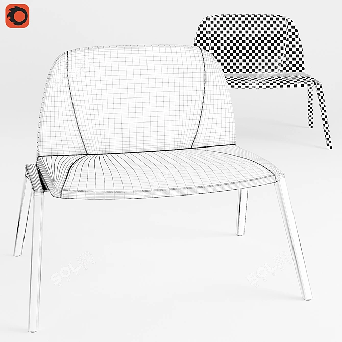 Kristalia Plate 70 Lounge Chair 3D model image 3