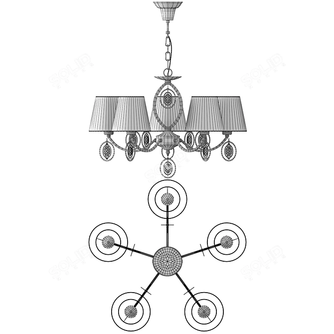 Elegant Freya Luciana Chandelier 3D model image 3
