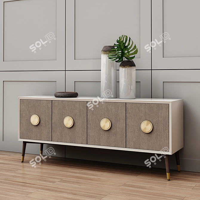 Darling Lacquer Console: Stylishly Functional, Modern Design 3D model image 2