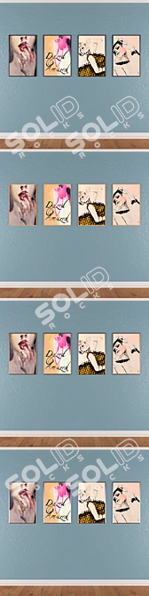 Modern Wall Art Set 280 3D model image 3