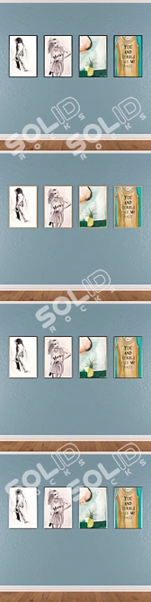 Elegant Wall Art Set No. 281 3D model image 3