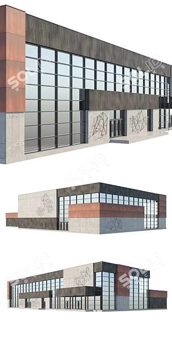 Double-Storey Public Building 3D model image 2