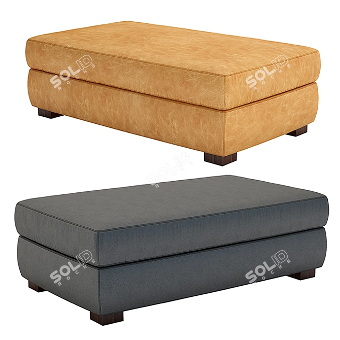 Hayden Leather Coffee Ottoman: Elegant & Functional 3D model image 1