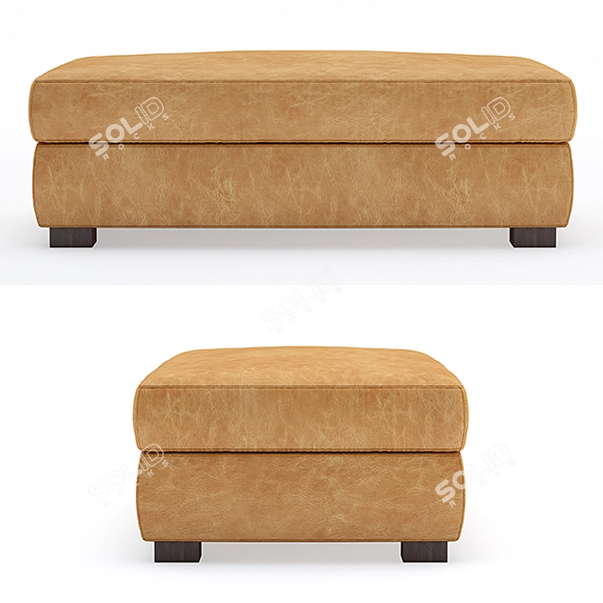 Hayden Leather Coffee Ottoman: Elegant & Functional 3D model image 2