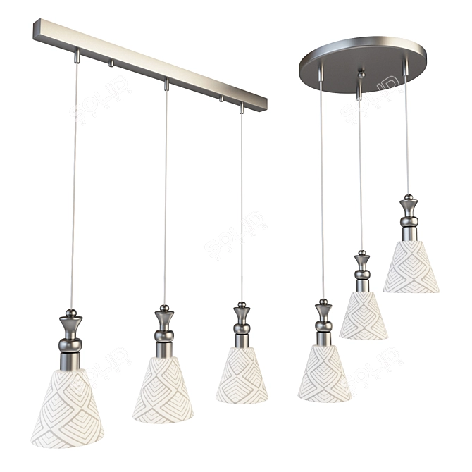 Modern Chain Pendant Lamp - Sleek Design 3D model image 1