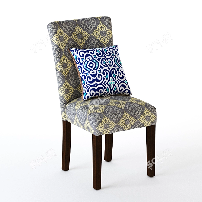 Title: Cozy Chair Set with Pillows 3D model image 1