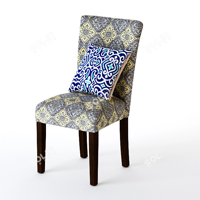 Title: Cozy Chair Set with Pillows 3D model image 2