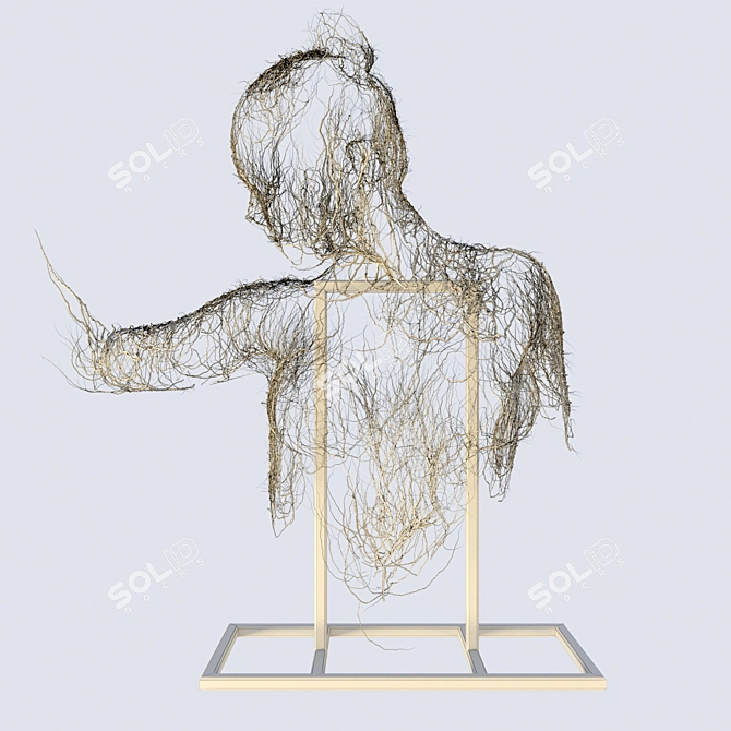 Graceful Girl Sculpture 3D model image 3