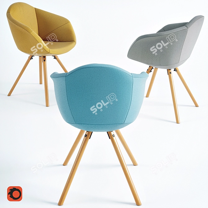 Stylish ASTING Dining Chair 3D model image 2