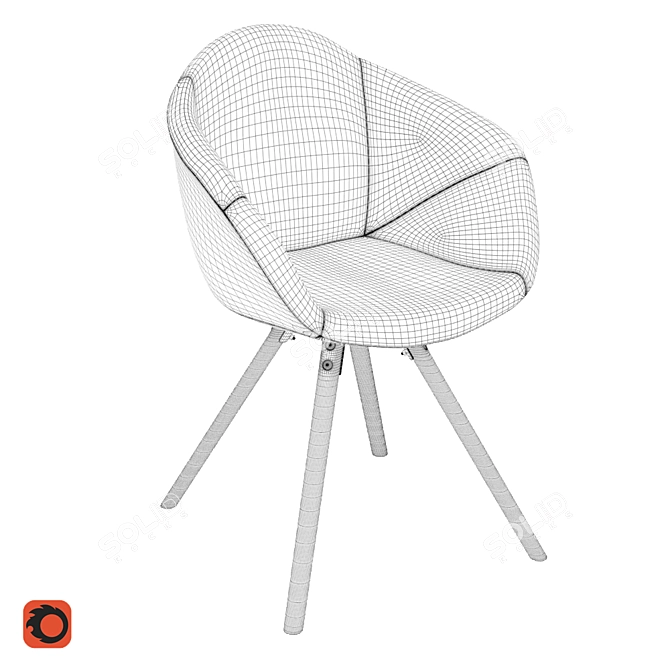 Stylish ASTING Dining Chair 3D model image 3