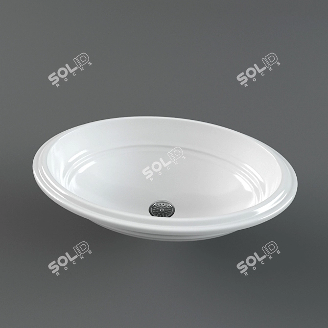 Elegant Vitra Wash Basin 3D model image 1