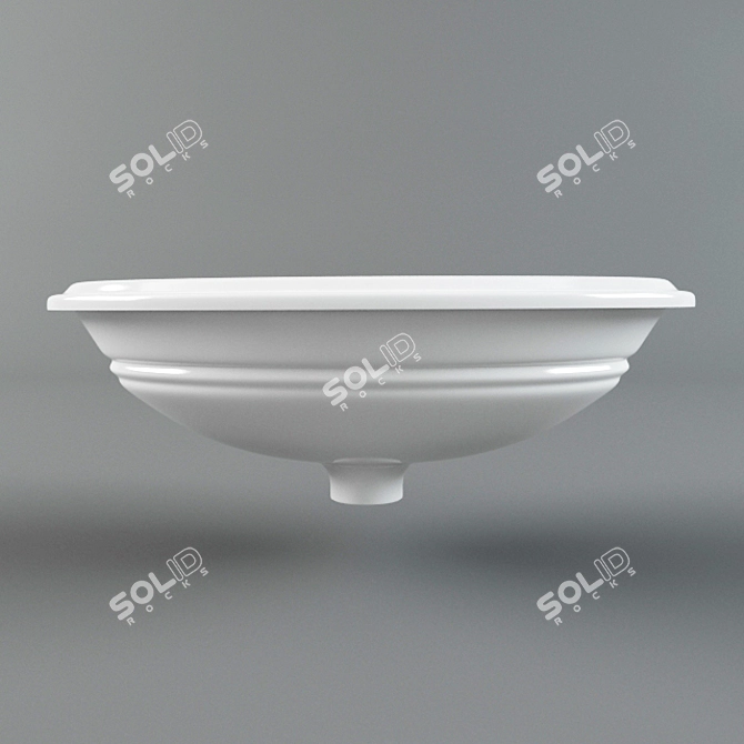 Elegant Vitra Wash Basin 3D model image 2