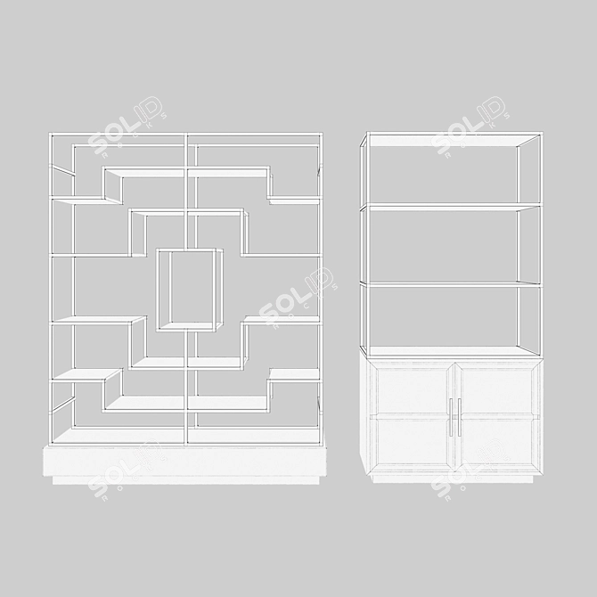 Premium Oak Shelving | Bullard 3D model image 2