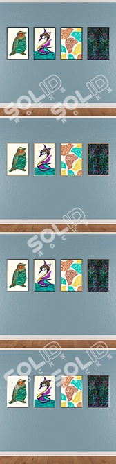 Elegant Wall Art Set No. 292 3D model image 3