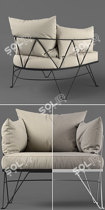 Modern Spargo Armchair by MCM House 3D model image 2