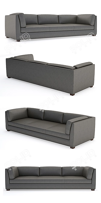 Hayden Genuine Leather Sofa 3D model image 2