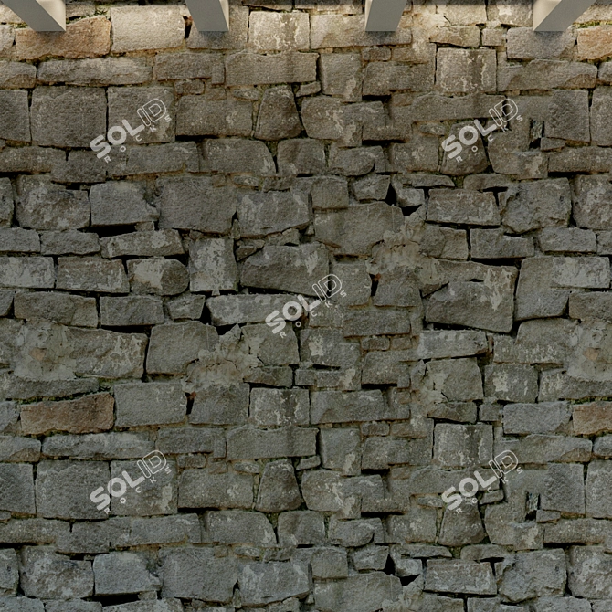 Vintage Stone Wall | High-Resolution Seamless Texture | 3D Model 3D model image 2