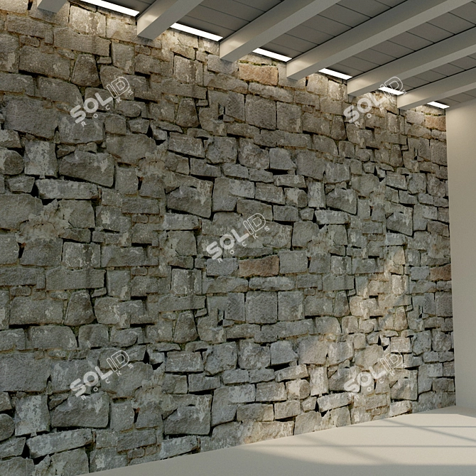 Vintage Stone Wall | High-Resolution Seamless Texture | 3D Model 3D model image 3