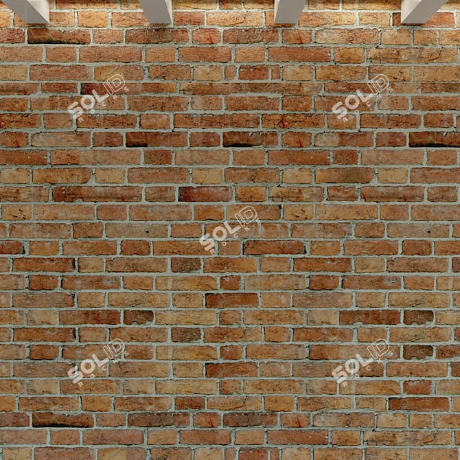 Vintage Grey Brick Wall 3D model image 3