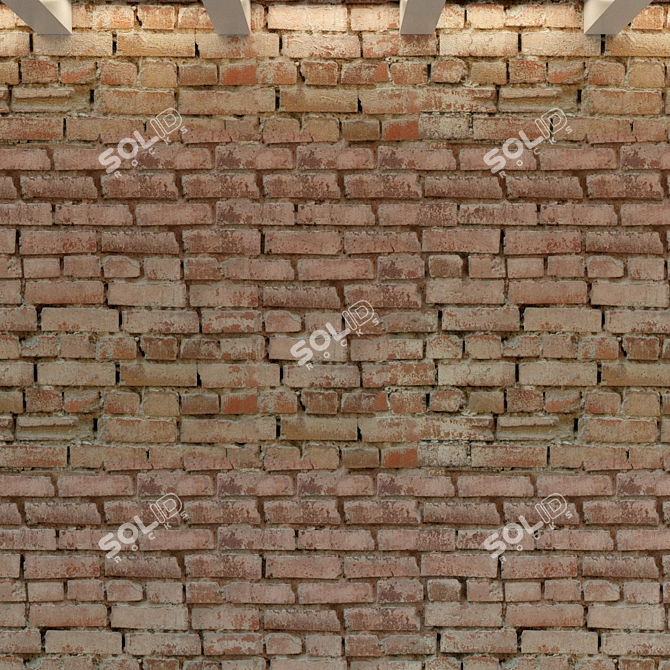  Vintage Brick Wall Texture 3D model image 2