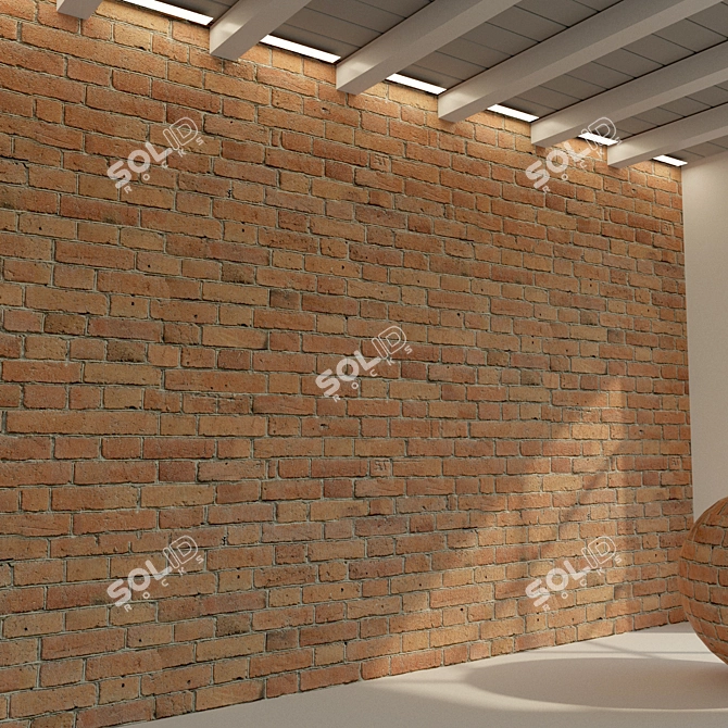 Vintage Brick Wall Texture 3D model image 2