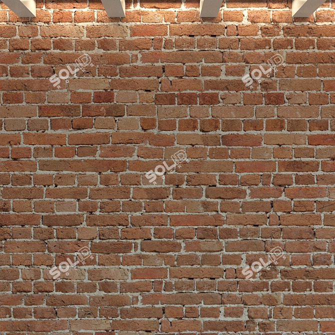 Weathered Brick Wall Texture 3D model image 3