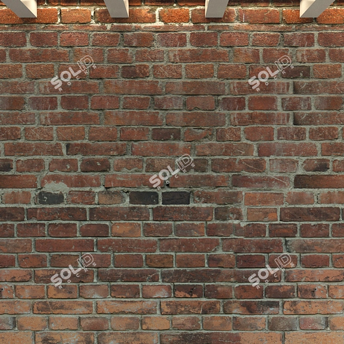 Title: Vintage Brick Wall Texture 3D model image 3