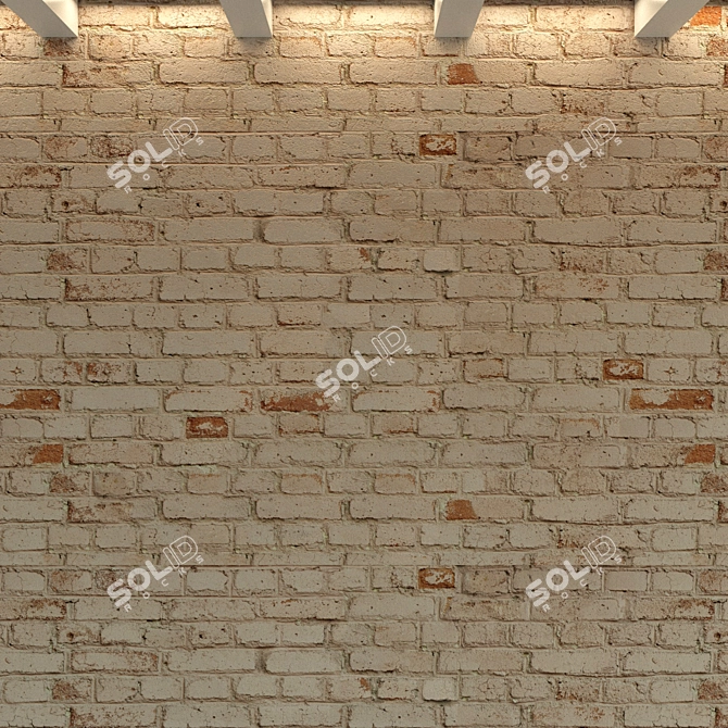 Retro Brick Wall Texture 3D model image 3