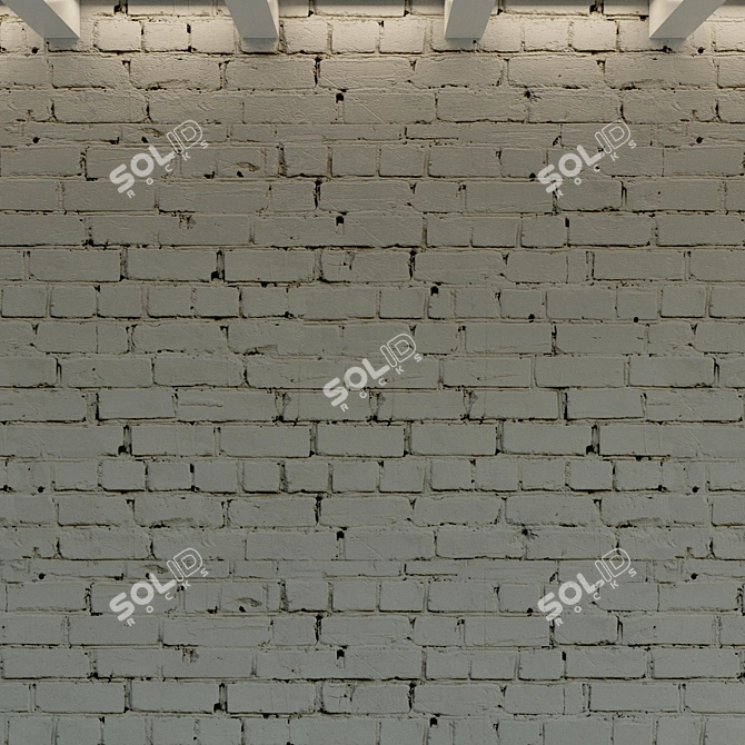 Vintage Grey Brick Wall 3D model image 3