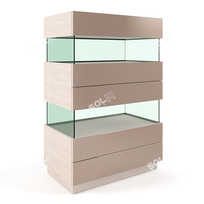 Glass Chest of Drawers: Stylish Storage Solution 3D model image 1