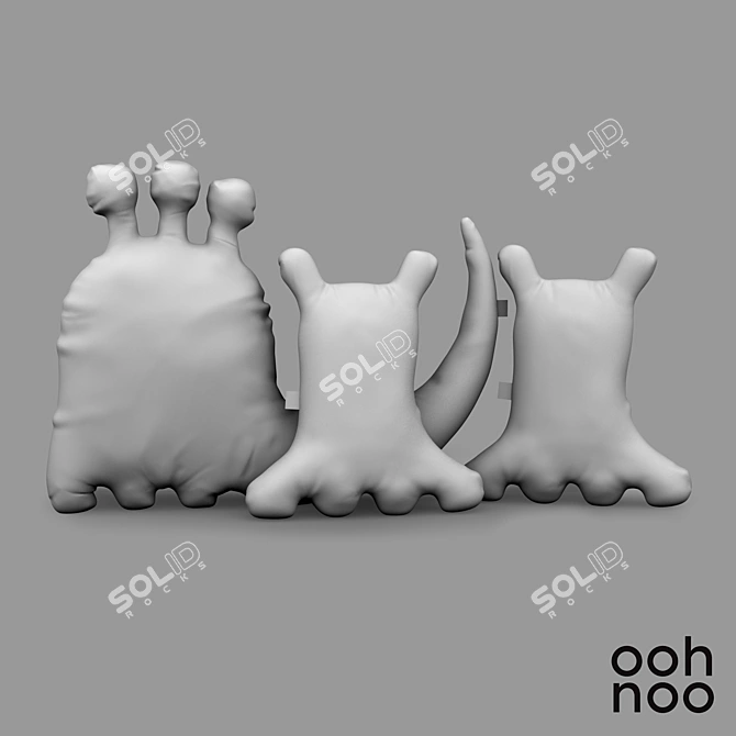 Monstrous Delight: Ooh Noo Pillows 3D model image 2