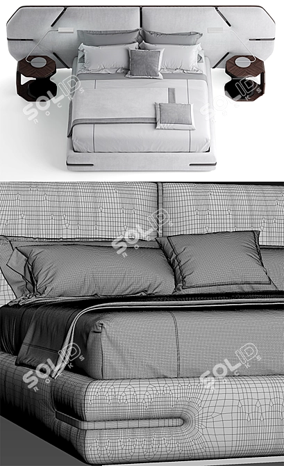 Title: DreamFlare Designer Bed 3D model image 3