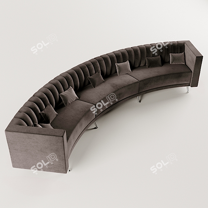 Elegant Curved Reception Sofa 3D model image 1