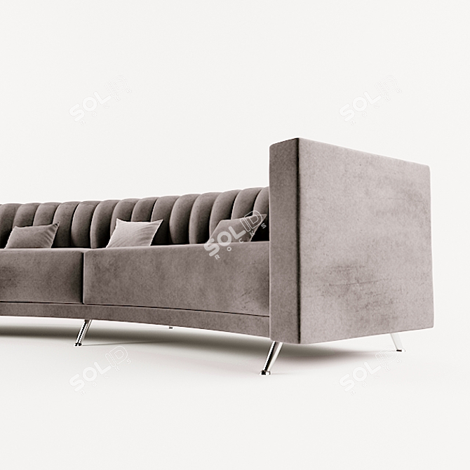 Elegant Curved Reception Sofa 3D model image 3