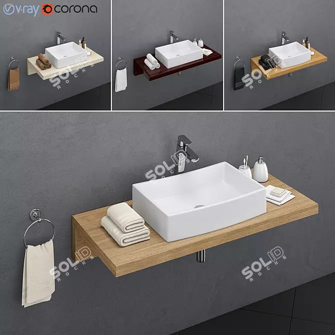 RAVAK Formy Washbasin Set 3D model image 1